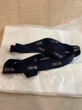 Dior Navy Blue Logo Ribbon